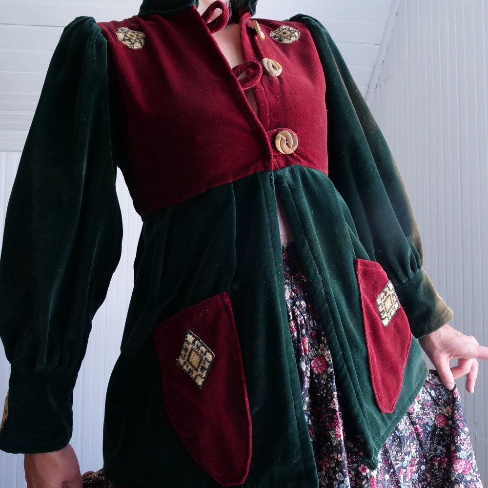 Vintage handmade one of a kind medieval velvet coat